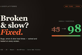 fix bugs and speed up your website