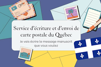 send you a handwritten postal card from quebec