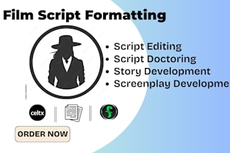 format your screenplay, movie script, or TV script