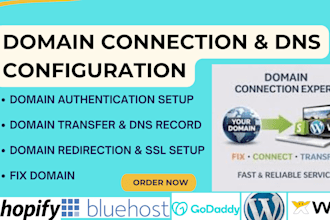 create domain , transfer, domain pionting, domain connection, website migration,