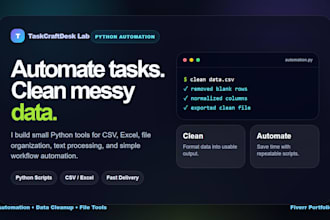 build python automation and data cleanup tools