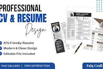 design a professional ats friendly and CV resume in ms word
