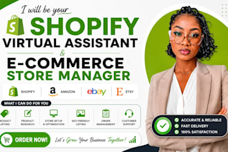 shopify virtual assistant amazon ebay and etsy store manager ecommerce listing
