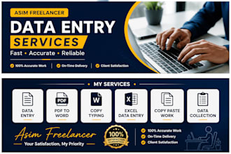do accurate data entry, copy typing, PDF to word and excel conversion