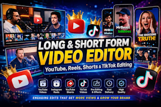 edit professional long form and short form youtube videos