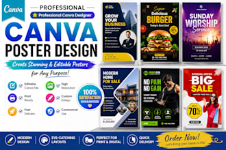design modern canva posters, flyers, and promotional graphics