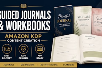 write guided journals workbooks and activity books for amazon KDP