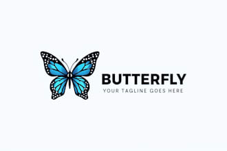 make a high quality butterfly logo in just 12 hours