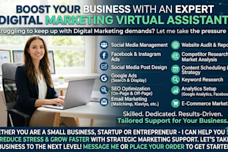 be your digital marketing manager and virtual assistant