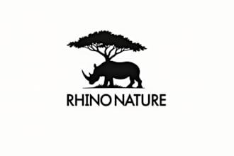 give a high quality rhino nature logo with unlimited revision in 15 hours