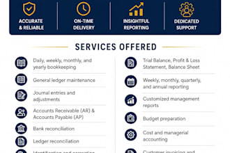 provide end to end accounting and bookkeeping support as your virtual accountant