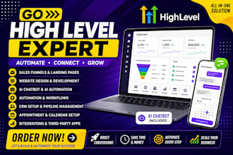 build gohighlevel sales funnels, workflows, website, ai chatbot ai automation