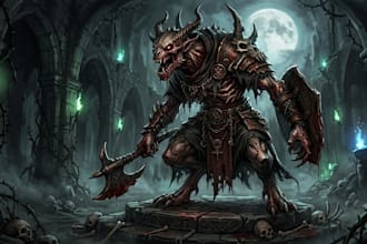 draw a dark horror character or creature design