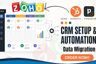 setup zoho hubspot pipedrive crm workflow automation
