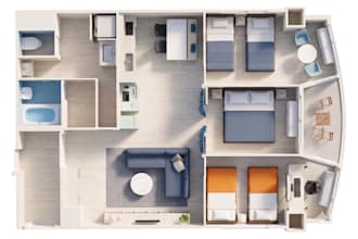 create a realistic 3d floor plan for vacation rentals