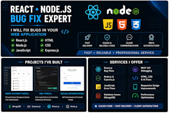 fix react nodejs HTML CSS javascript bugs