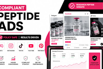 compliant peptide facebook ads instagram tiktok ads for research peptide website
