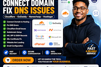 connect domain fix dns issues, subdomain, email issues on cloudflare, godaddy