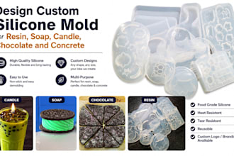 design custom silicone mold for resin soap candle chocolate and concrete