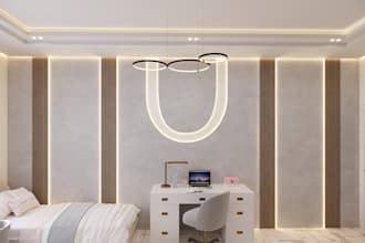 create realistic 3d kids room interior rendering