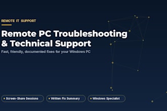 provide remote PC troubleshooting and IT technical support