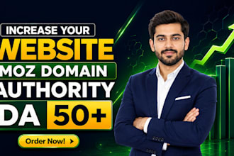 build moz da 50 plus backlinks to boost SEO ranking
