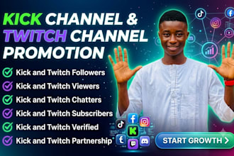 kick channel promotion, kick viewers, twitch promotion kick affiliate followers