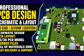 make pcb design schematic multi layer pcb layout kicad or altium iot esp32 stm32