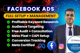 full setup manage meta facebook ads with pixel capi tracking fb ig instagram PPC