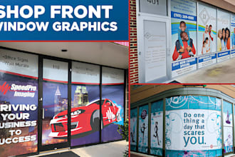 design window graphics, storefront decal, retail shop window signage in 24hours