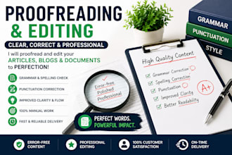 proofread and edit your english articles, blogs, and documents