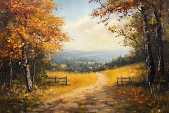 paint landscape in oil painting
