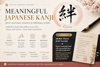 create an authentic japanese kanji name with deep meaning