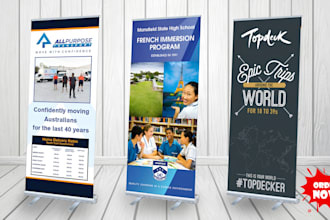 design retractable banner, roll up banner, pull up stand, business event in 24hr