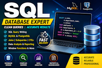 solve sql assignments, queries, joins, and database tasks