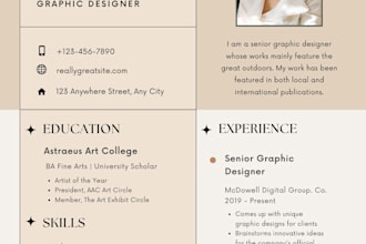design a modern ats friendly resume, CV and cover letter