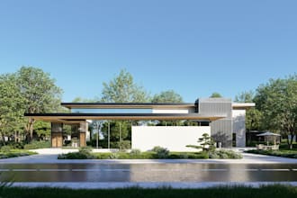create realistic 3d house exterior rendering