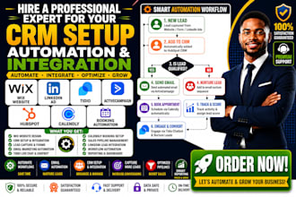 wix website linkedin ad tidio activecampaign hubspot calendly booking automation