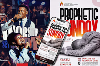 design church flyer,  event flyer or funeral flyer in 4 hours