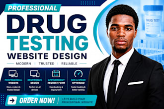 design a professional drug testing website for clinics and labs