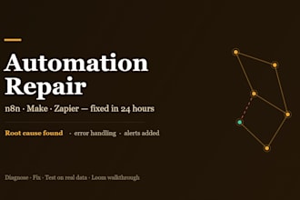 build or fix n8n, make and zapier automation workflows