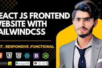 build a responsive react js frontend website with tailwind CSS