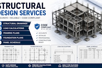structural drawings load calculations framing  foundation plans panel schedule
