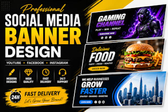 design professional youtube and facebook banners