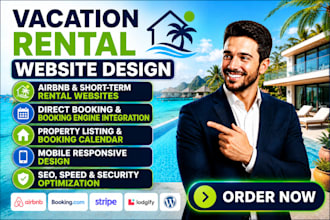 vacation rental website, airbnb website, booking website, lodgify hostaway vrbo