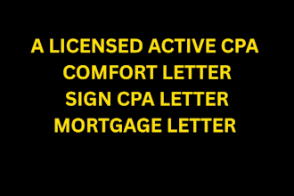 prepare CPA comfort sign cpa letter
