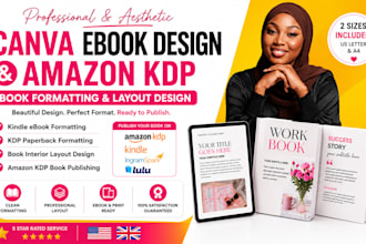 amazon KDP book formatting, canva ebook design, book interior layout design