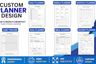 design amazon KDP planners, journals and trackers