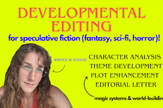 developmentally edit your fantasy, sci fi, or horror book