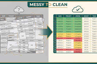clean and organize your messy excel or csv file